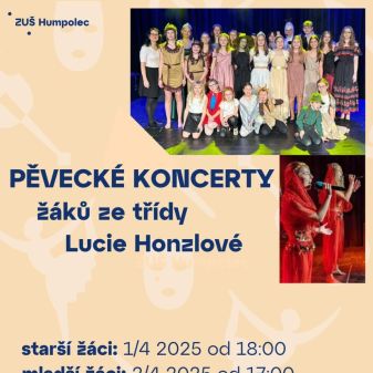 Pěvecké koncerty 1. a 2. 4.