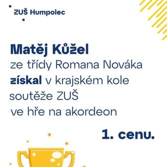 Matej Kůžel získal 1. cenu
